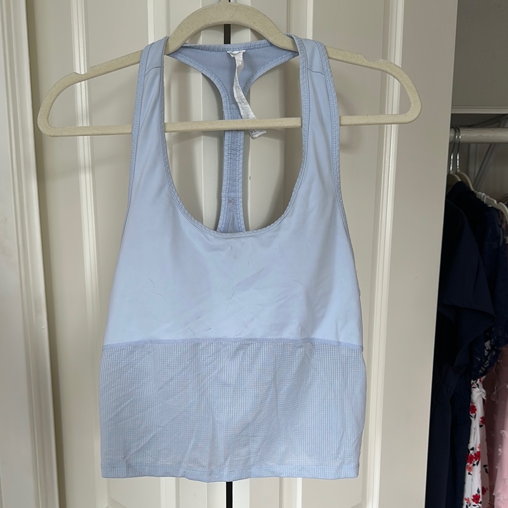 Fabletics Blue Racerback Tank Top Athletic Stretch